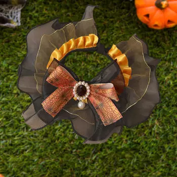 Ошейник-бабочка для кошек и собак, удобный шейный платок для празднования Хэллоуина Orange Violet S