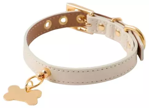 Ошейник Charm Leather для собак среднего размера из натуральной коровьей кожи, регулируемый, для прогулок и выездов на природу, Monchri [Ошейник Bone] для собак, (М/Слоновая кость) Кожа,