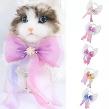 Ошейник для домашних животных Безопасный для кожи Дизайн с кисточками Яркий цвет Не вызывает раздражения Хлопок Полиэстер Домашнее животное L синий/фиолетовый