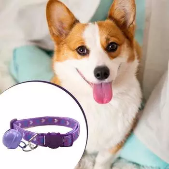 Ошейник для домашних животных, износостойкий нейлоновый ошейник с узором в виде сердечек, очаровательный ошейник для котенка и щенка красный