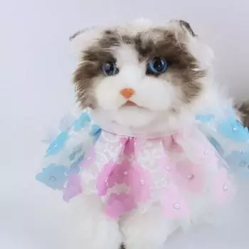 Ошейник для домашних животных контрастных цветов, кружевная сетка с цветочным краем, дышащая сетка, защита от потерь на открытом воздухе M фиолетовый