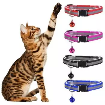 Ошейник для домашних животных, кошачий ошейник для собак, светоотражающий ошейник с мигающими огнями, нейлоновые поводки для ночного сна, аксессуары для животных оранжевый