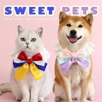 Ошейник для домашних животных, кружевной бант, ожерелье, лента принцессы, кота, щенка, шарф, подвеска, банты, красочные модные легкие носки, нагрудник для повседневной одежды, фотографии, прогулки, подарок S зелёный