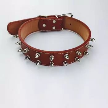 Ошейник для домашних животных Ошейник для собак Ошейник для домашних животных с кристаллами и шипами для маленьких средних собак One Size кофейный
