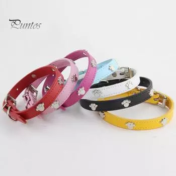 Ошейник для домашних животных, регулируемый размер, металлическая пряжка, украшение в виде следа собаки, удобный в ношении ошейник для собак, домашнее животное S белый