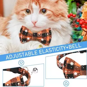 Ошейник для домашних животных с бантом, английский ошейник, ремень для кошек, гнездо для защиты головы кошки, ошейник для собак с бантом и колокольчиком для собак, кошек и кроликов One Size