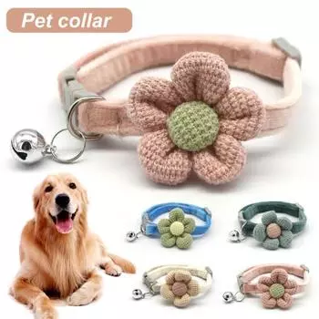 Ошейник для домашних животных с мультяшным цветком, праздничный наряд, нежный для кожи, красивый котенок, собака розовый