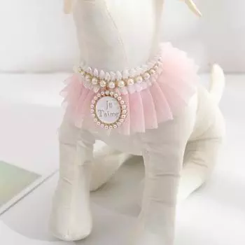 Ошейник для домашних животных, супермягкая износостойкая сетка, шейный платок с слюной котенка, реквизит для фотографии домашних животных M белый