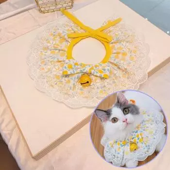 Ошейник для домашних животных Супермягкий устойчивый к выцветанию хлопок с принтом фруктов и лимона Домашняя кошка XS