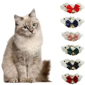 Ошейник для домашних животных, тонкое плетение, праздничное платье, шерстяная пряжа для домашних кошек S чёрный