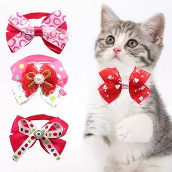 Ошейник для домашних животных в романтическом стиле принцессы с принтом, регулируемое декоративное платье, подарок на день Святого Валентина, щенок