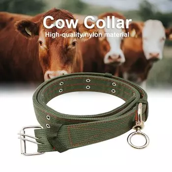Ошейник для коровы, нейлоновый ошейник, утолщенная шейная повязка, 2 ряда, металлическая пряжка, цепь для лошади, овцы, крупного рогатого скота, собаки, верблюда 5*100cm