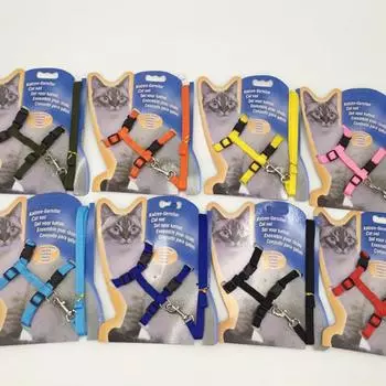 Ошейник для кошек, поводок, регулируемый, нейлоновый, поводок для котят, поводок для домашних животных, тяга для щенков, собак, кошек, пояс для домашних животных