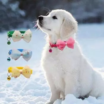 Ошейник для кошки, красивый кружевной бант, регулируемая пряжка, ожерелье для собаки, декоративное украшение синий