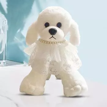 Ошейник для кошки, нагрудник с искусственным жемчугом, регулируемый галстук, элегантное ожерелье для собаки S белый