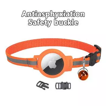 Ошейник для отслеживания домашних животных, совместимый с Airtag - дышащий, анти-удушающий ошейник для кошек, локатор в комплект не входит