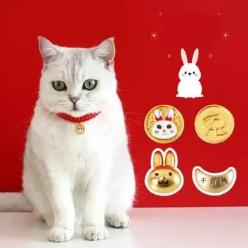 Ошейник для щенка, мультяшный регулируемый праздничный китайский стиль, красный наряд, хлопок, полиэстер, новинка S