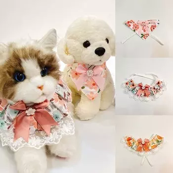 Ошейник для щенка Ошейник для кошки Милый бант Шарф для питомца Шарф Нагрудник для собаки Полотенце для слюней питомца 20-35cm