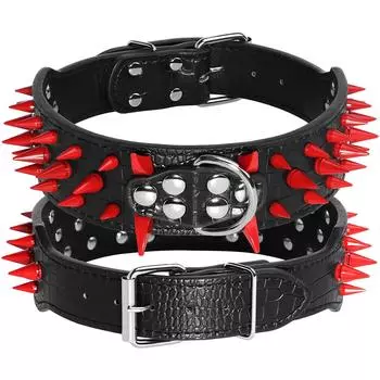 Ошейник для собак Cool Spikes Studded, ширина 2 дюйма, искусственная кожа, ошейники для больших собак, ошейники для питбулей, немецких овчарок, больших собак, товары для животных S XL S 38-46cm