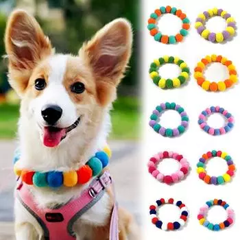 Ошейник для собак и кошек, ожерелье с комочками волос, колье, реквизит для фотографий, украшения, товары для домашних животных XS