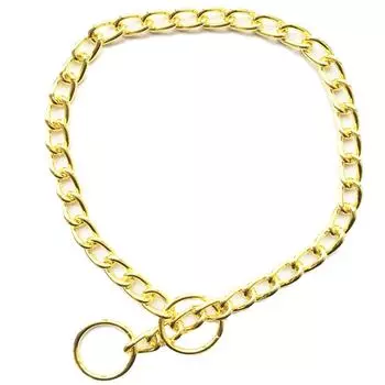 Ошейник для собак Pet Metal Chain, серебристо-золотой кубинский звено, ошейник-удавка для собак, крепкий ошейник-удавка для собак маленьких, средних и больших пород 40cm(wire dia.2.0mm) серебряный