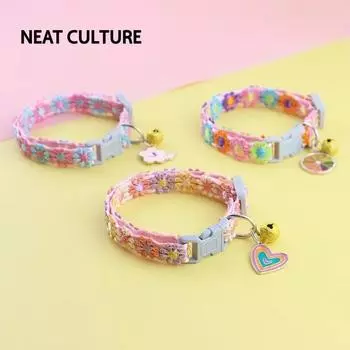 Ошейник для собак с кружевным цветком, ошейники для собак и кошек с цветочным принтом, регулируемый ошейник для щенков, собак средних и больших пород, чихуахуа, бульдога, мопса 1cmx(20-30cm)