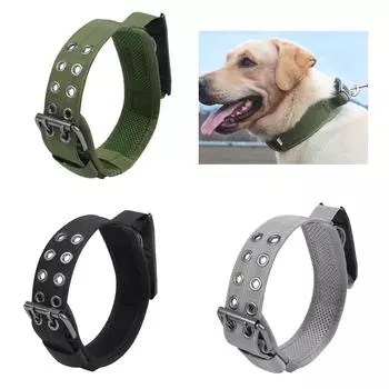 Ошейник для собак с ручкой управления, базовый ошейник для маленьких и средних собак, регулируемый тактический ошейник, ошейник для крупных пород, поставка собак M серый