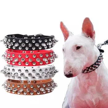 Ошейник для собак с шипами и шипами против укуса для маленьких, средних и больших собак, спортивный мягкий ошейник для бульдога, мопса, щенка, ошейники для больших собак, товары для домашних животных XXS