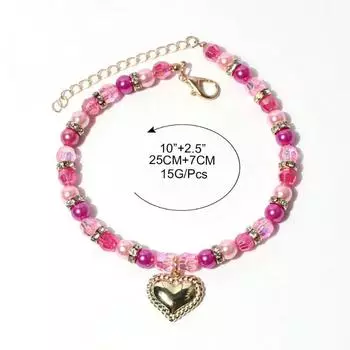 Ошейник для собак с жемчугом, модный ошейник для щенков и кошек с блестящими стразами, аксессуары для собак и домашних животных карамельного цвета