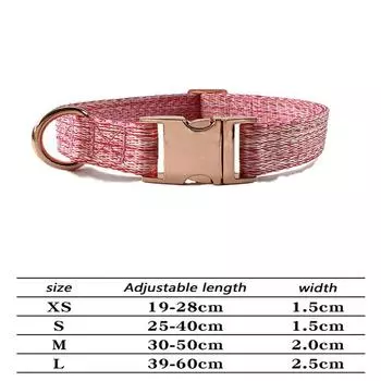 Ошейник для собаки/питомца из имитации льна с регулируемым нейлоновым ошейником для питомца, поводок для питомца, подходит для маленьких и средних питомцев XS розовый