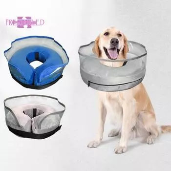 Ошейник для восстановления домашних животных, мягкий, удобный, дышащий, эластичный регулируемый ремень - хирургический ошейник M синий