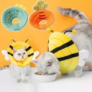 Ошейник для восстановления домашних животных, мультяшный дизайн, супермягкий, не выцветающий, легко носить, моющийся, губка для предотвращения укусов после S зелёный