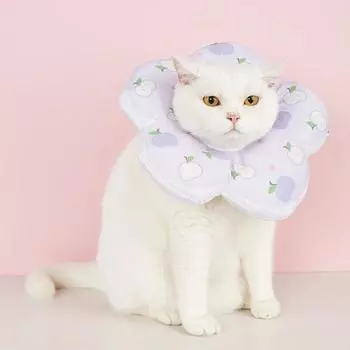 Ошейник для восстановления домашних животных Регулируемый шнурок Цветочный кошачий конус, чтобы не лизать Мягкие елизаветинские ошейники для котят, щенков и маленьких собак Послеоперационная шея M красный