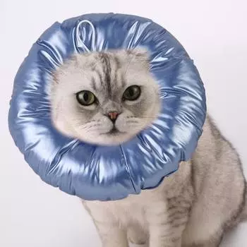 Ошейник для восстановления кошек, очаровательный регулируемый мягкий, специально разработанный конус для щенков и котят после S серебряный