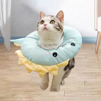 Ошейник для восстановления после травм у кошек, удобный и простой в носке, предотвращает облизывание домашними животными, защитный конус для шеи кошки, регулируемый для котят S