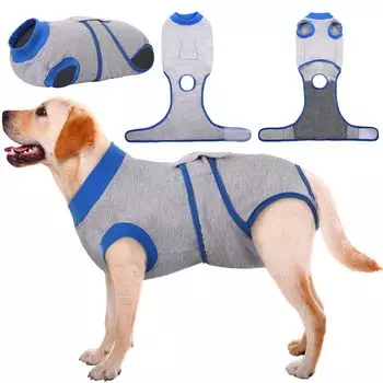 Ошейник для защиты домашних животных Kuoser Pet Elizabeth Collar для одежды, подходит для средних и больших размеров, легко надевать и снимать, раны на коже, царапины