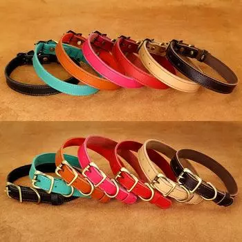 Ошейник из натуральной кожи, регулируемый ошейник для щенков, натуральная кожа, ожерелье для домашних животных, мягкие для маленьких собак, чихуахуа, товары для домашних животных S