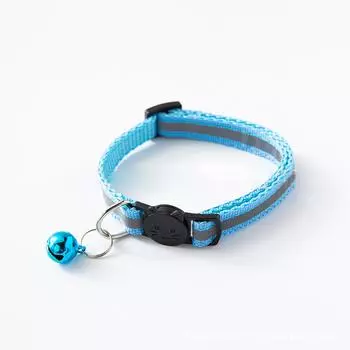 Ошейник-колокольчик для домашних животных с пряжкой безопасности, регулируемый светоотражающий ошейник для кошек с колокольчиком для собак и щенков чёрный