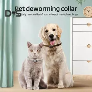 Ошейник от блох для домашних животных, регулируемый ошейник от блох и клещей для кошек и собак, 8 месяцев долгосрочной защиты, натуральный ошейник от клещей для домашних животных Cat зелёный