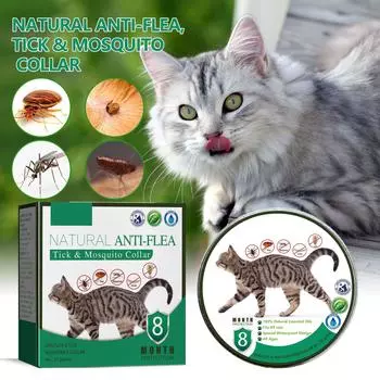 Ошейник от блох для кошек, регулируемый ошейник от комаров и блох для домашних животных, многофункциональный ошейник для домашних животных One Size