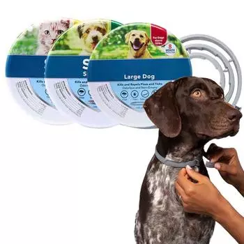 Ошейник от блох для собак, ошейник от блох и клещей для собак, 8-месячное средство от блох и клещей для собак, водонепроницаемый регулируемый ошейник для профилактики блох и клещей для собак One Size