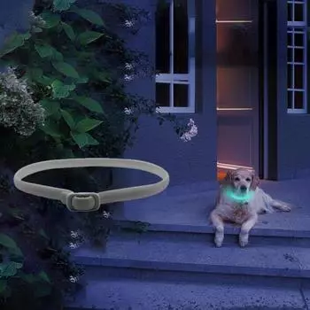 Ошейник от блох и клещей для кошек, светоотражающий ошейник для домашних животных, светящийся ошейник от блох и клещей для домашних животных, щенок L серый