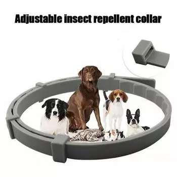 Ошейник от клещей и блох для домашних животных, ошейник для профилактики, натуральный ошейник для борьбы с вредителями, водонепроницаемый, регулируемый, для собак и кошек 38cm оранжевый