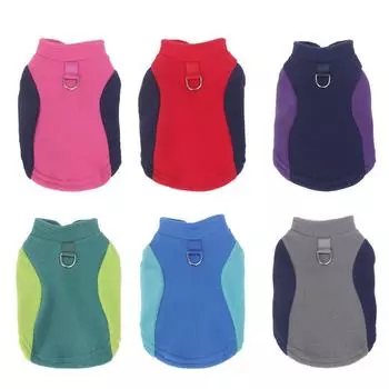 Ошейник-стойка для кошек и собак, флисовый теплый жилет, удобная одежда с D-образным кольцом M