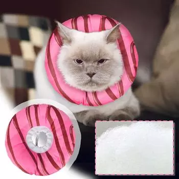 Ошейники для домашних животных «Элизабет» от укусов, ошейники для пончиков, головные уборы для ухода за кошками и собаками, ошейник для домашних животных A горячий розовый