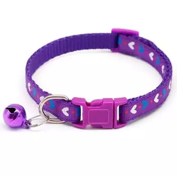 Ошейники для щенков DIY сердце милый красочный узор собаки кошки аксессуары для домашних животных колокольчик регулируемый ошейник для собак модный питомец 19cm красный