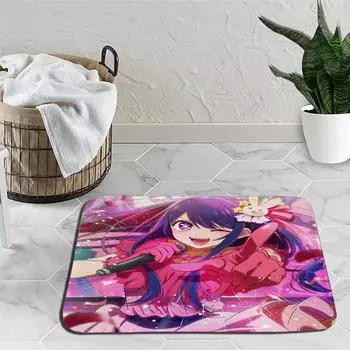 Oshi No Ko Коврик для ванной комнаты Симпатичный коврик для ванной Декор Коврики Нескользящий напольный ковер Коврики для ванной из микрофибры 1