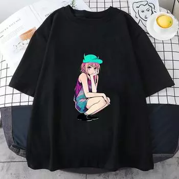 Oshi No Ko MEM Tyo футболки женские модные удобные футболки с дизайном высокого качества футболки с принтом граффити летние S чёрный