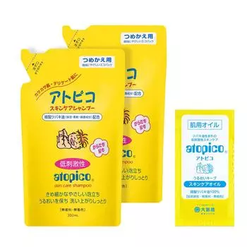 Oshima Tsubaki Atopico Skin Care Shampoo Refill Детский шампунь для всего тела Чувствительная кожа Сухая кожа Гипоаллергенный Увлажняющий Содержит очищенную камелию
