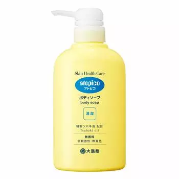 Oshima Tsubaki Atopico Skin Healthcare Жидкое мыло для тела 400 мл Увлажняющее Чувствительная кожа Сухая кожа Гипоаллергенное Без отдушек